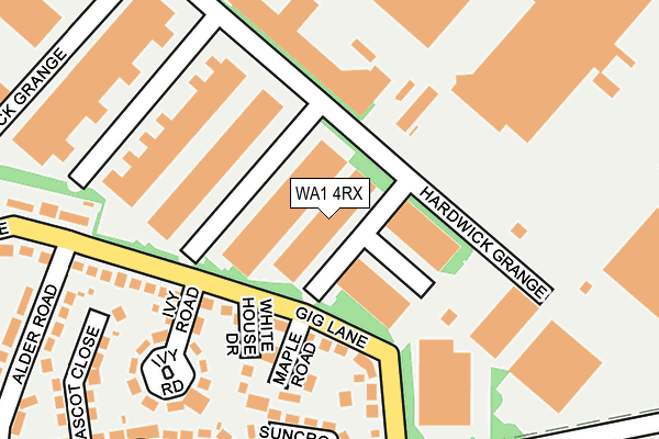 WA1 4RX map - OS OpenMap – Local (Ordnance Survey)