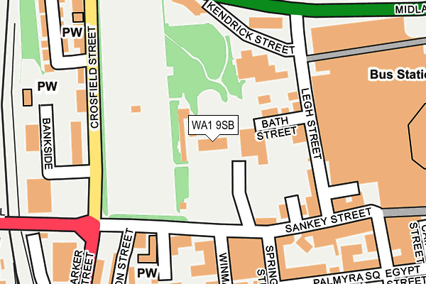WA1 9SB map - OS OpenMap – Local (Ordnance Survey)