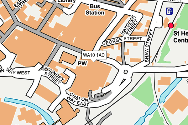 WA10 1AD map - OS OpenMap – Local (Ordnance Survey)