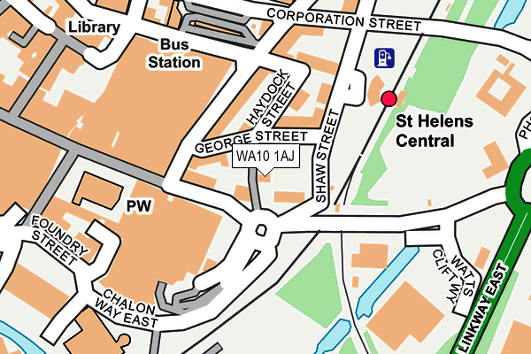 WA10 1AJ map - OS OpenMap – Local (Ordnance Survey)