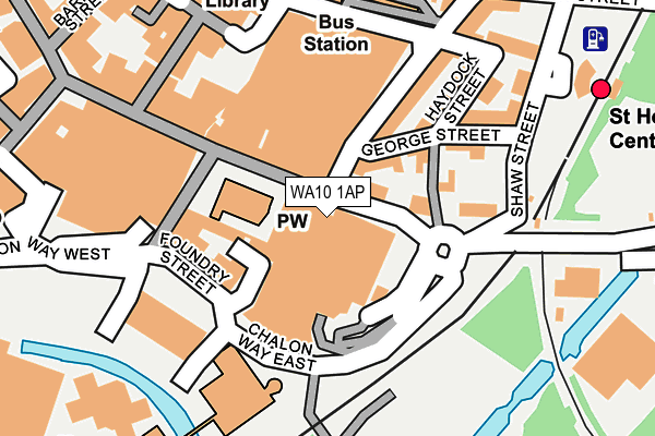 WA10 1AP map - OS OpenMap – Local (Ordnance Survey)