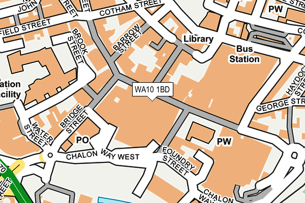 WA10 1BD map - OS OpenMap – Local (Ordnance Survey)