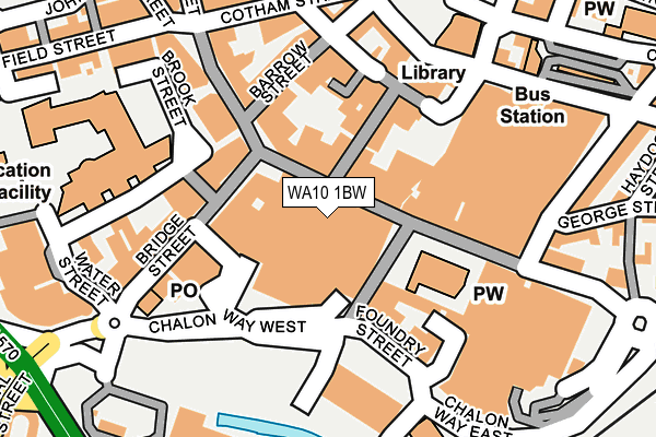 WA10 1BW map - OS OpenMap – Local (Ordnance Survey)
