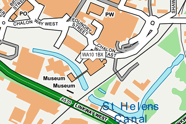 WA10 1BX map - OS OpenMap – Local (Ordnance Survey)