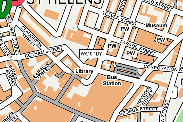WA10 1DY map - OS OpenMap – Local (Ordnance Survey)