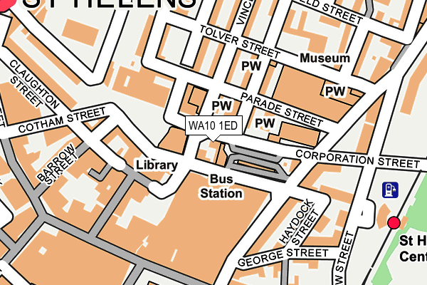 WA10 1ED map - OS OpenMap – Local (Ordnance Survey)