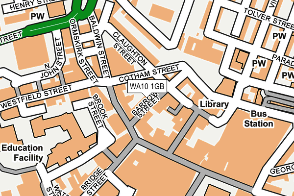 WA10 1GB map - OS OpenMap – Local (Ordnance Survey)