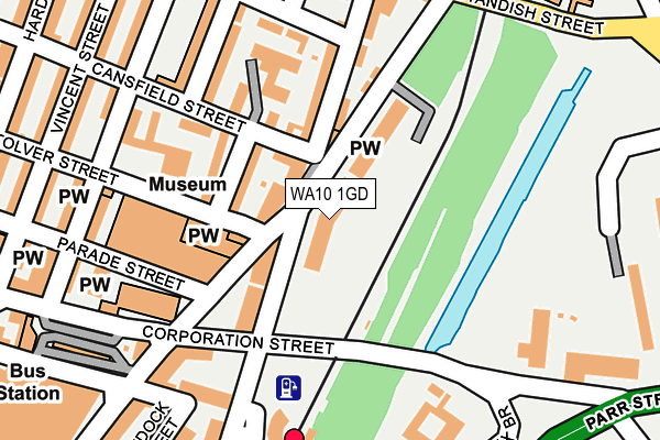WA10 1GD map - OS OpenMap – Local (Ordnance Survey)