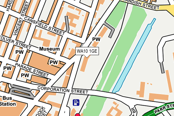 WA10 1GE map - OS OpenMap – Local (Ordnance Survey)