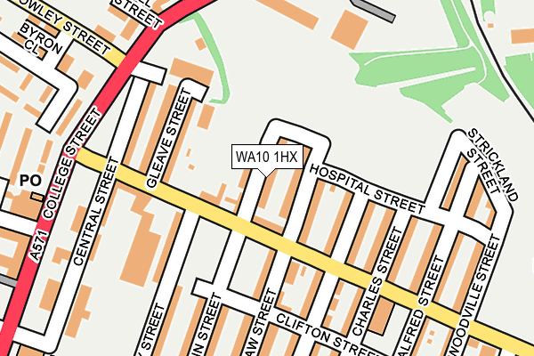 WA10 1HX map - OS OpenMap – Local (Ordnance Survey)