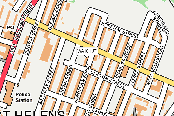 WA10 1JT map - OS OpenMap – Local (Ordnance Survey)