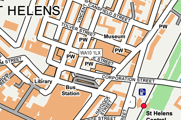 WA10 1LX map - OS OpenMap – Local (Ordnance Survey)