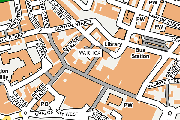 WA10 1QX map - OS OpenMap – Local (Ordnance Survey)