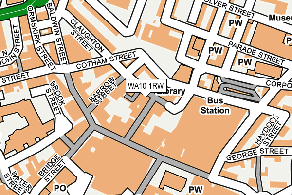 WA10 1RW map - OS OpenMap – Local (Ordnance Survey)