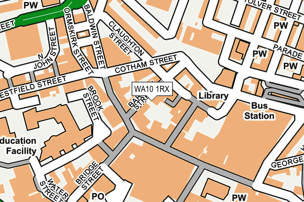 WA10 1RX map - OS OpenMap – Local (Ordnance Survey)