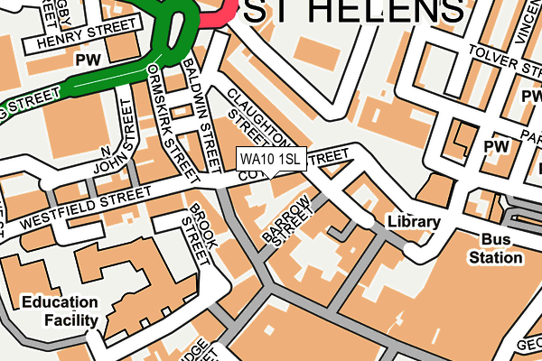 WA10 1SL map - OS OpenMap – Local (Ordnance Survey)