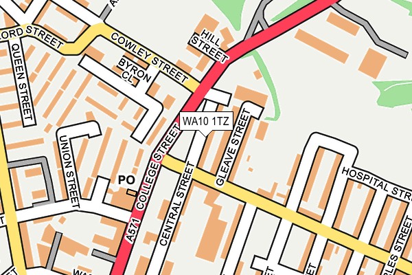 WA10 1TZ map - OS OpenMap – Local (Ordnance Survey)