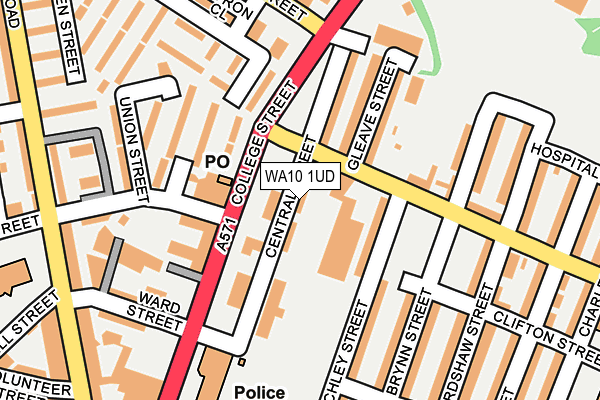 WA10 1UD map - OS OpenMap – Local (Ordnance Survey)