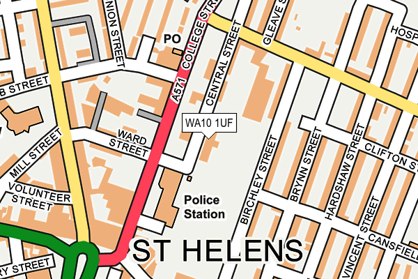 WA10 1UF map - OS OpenMap – Local (Ordnance Survey)