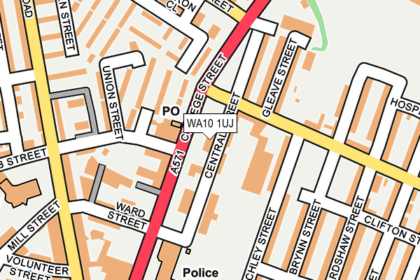 WA10 1UJ map - OS OpenMap – Local (Ordnance Survey)