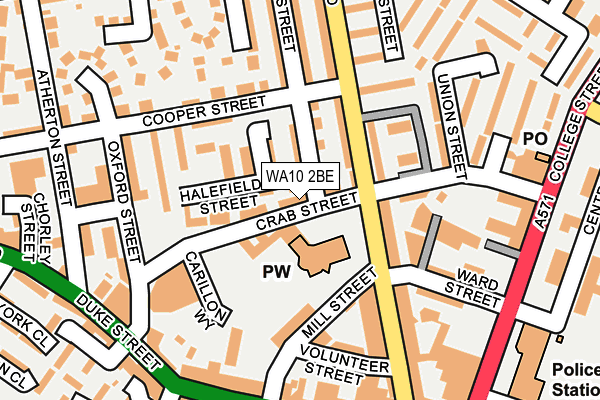WA10 2BE map - OS OpenMap – Local (Ordnance Survey)