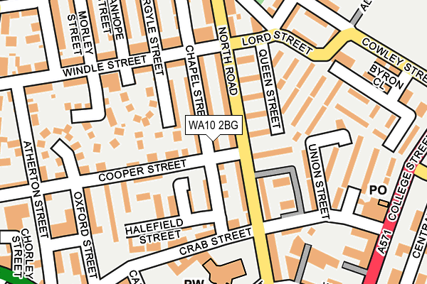 WA10 2BG map - OS OpenMap – Local (Ordnance Survey)