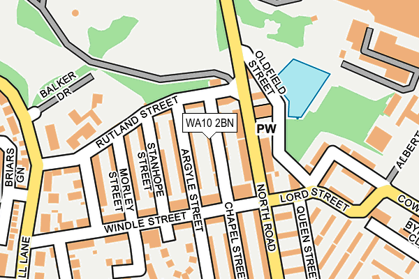WA10 2BN map - OS OpenMap – Local (Ordnance Survey)