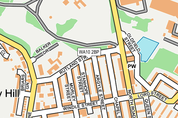 WA10 2BP map - OS OpenMap – Local (Ordnance Survey)