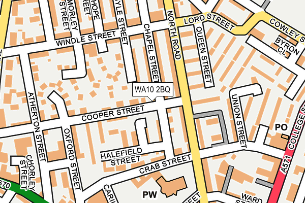 WA10 2BQ map - OS OpenMap – Local (Ordnance Survey)