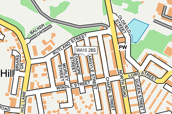 WA10 2BS map - OS OpenMap – Local (Ordnance Survey)
