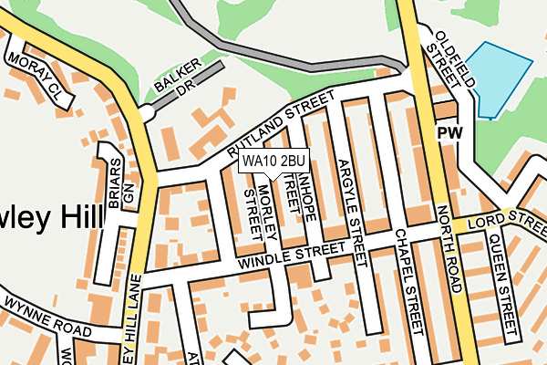 WA10 2BU map - OS OpenMap – Local (Ordnance Survey)