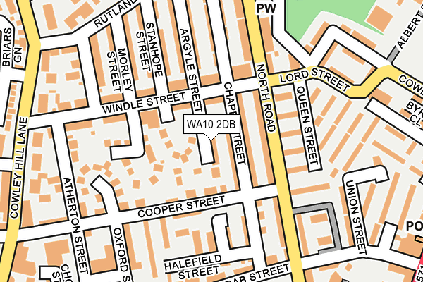 WA10 2DB map - OS OpenMap – Local (Ordnance Survey)