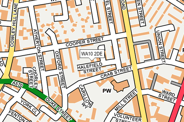 WA10 2DE map - OS OpenMap – Local (Ordnance Survey)