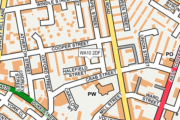 WA10 2DF map - OS OpenMap – Local (Ordnance Survey)