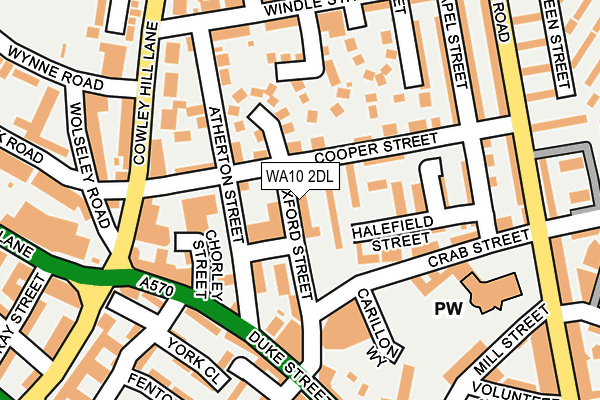 WA10 2DL map - OS OpenMap – Local (Ordnance Survey)