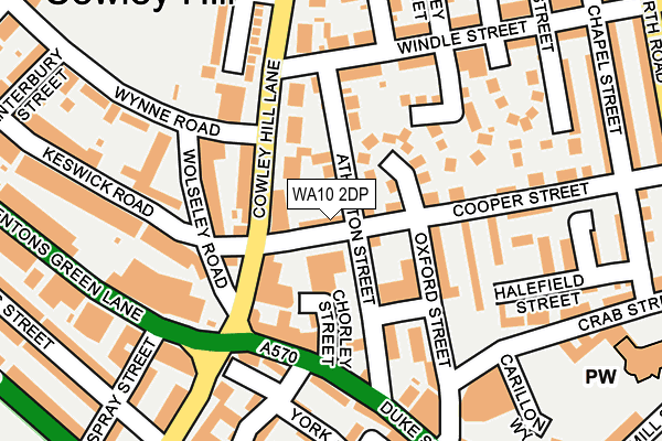 WA10 2DP map - OS OpenMap – Local (Ordnance Survey)