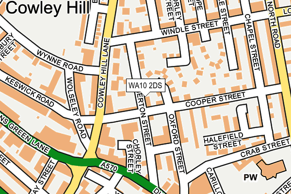 WA10 2DS map - OS OpenMap – Local (Ordnance Survey)