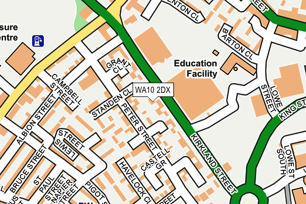 WA10 2DX map - OS OpenMap – Local (Ordnance Survey)