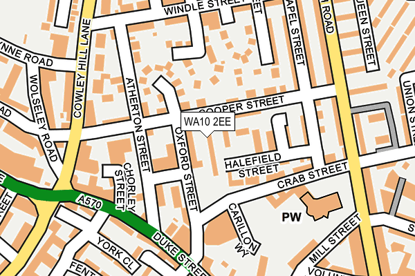 WA10 2EE map - OS OpenMap – Local (Ordnance Survey)