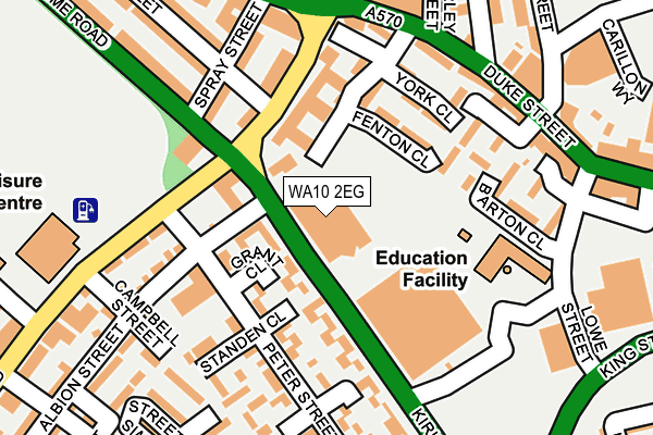 WA10 2EG map - OS OpenMap – Local (Ordnance Survey)