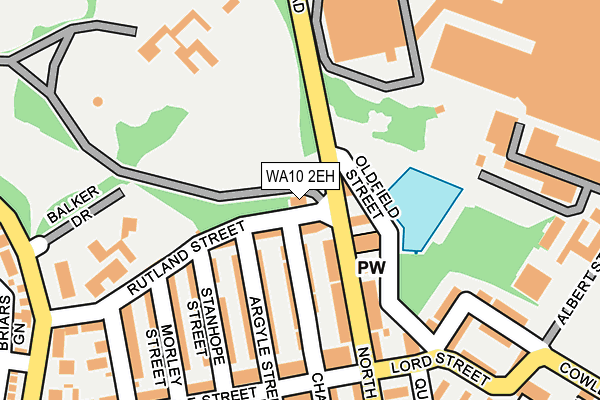 WA10 2EH map - OS OpenMap – Local (Ordnance Survey)
