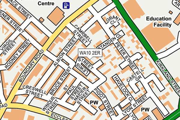 WA10 2ER map - OS OpenMap – Local (Ordnance Survey)