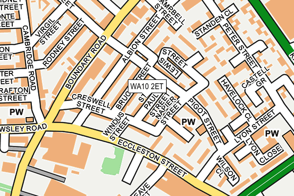 WA10 2ET map - OS OpenMap – Local (Ordnance Survey)