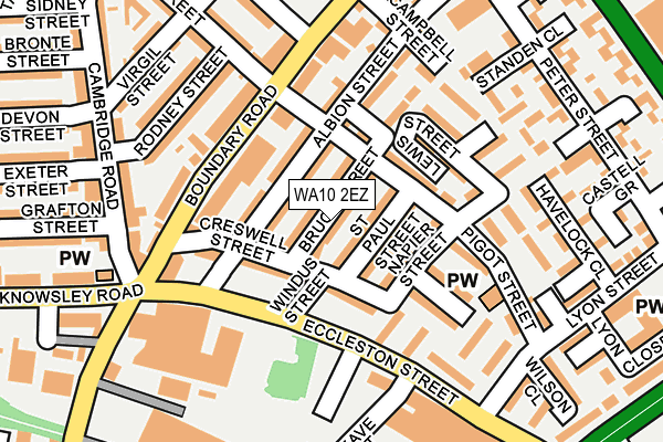 WA10 2EZ map - OS OpenMap – Local (Ordnance Survey)