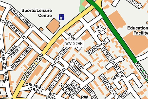 WA10 2HH map - OS OpenMap – Local (Ordnance Survey)