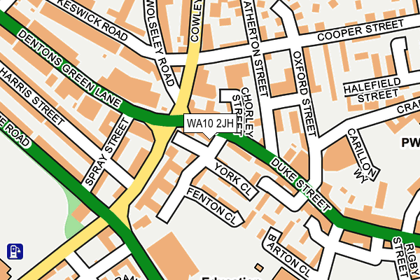 WA10 2JH map - OS OpenMap – Local (Ordnance Survey)