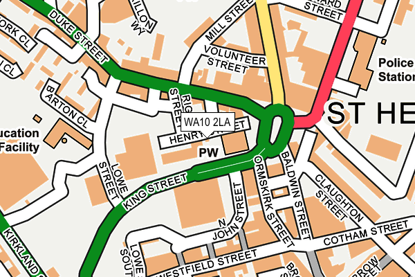 WA10 2LA map - OS OpenMap – Local (Ordnance Survey)