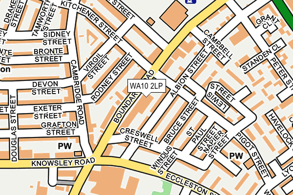 WA10 2LP map - OS OpenMap – Local (Ordnance Survey)