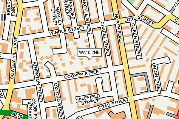 WA10 2NB map - OS OpenMap – Local (Ordnance Survey)