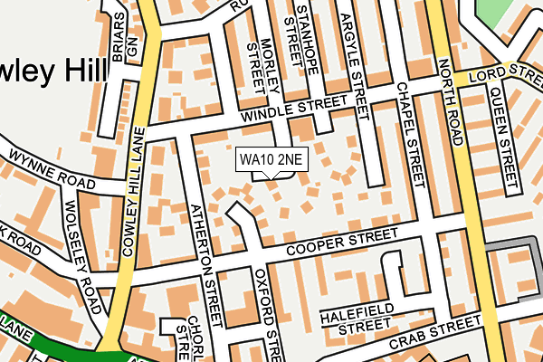 WA10 2NE map - OS OpenMap – Local (Ordnance Survey)